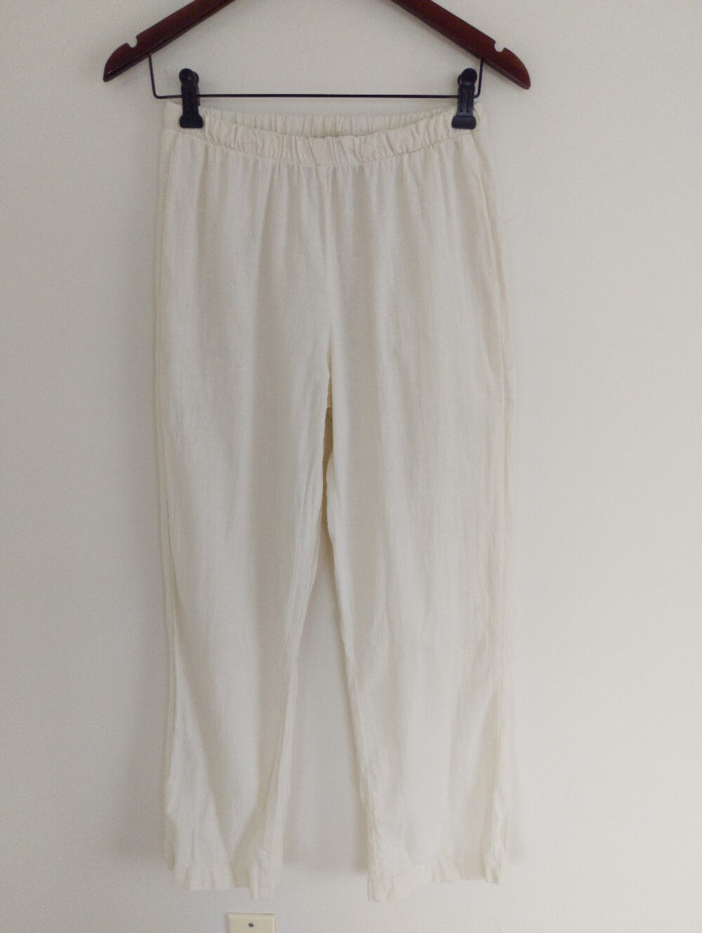 ROWE Natural Hemp Organic Cotton Elastic Waist Pants White Small